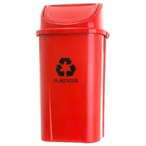 Lixeira Basculante Vermelha 60 Litros - LAR PLASTICOS