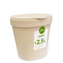 Lixeira Basic com Tampa 2.5L Bege LGR 10906/0468 - Coza