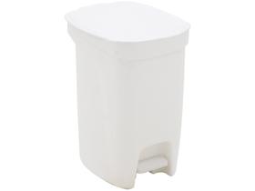 Lixeira Basic Compact Em Polipropileno Branco Com Haste Em Aço Galvanizado 10 L