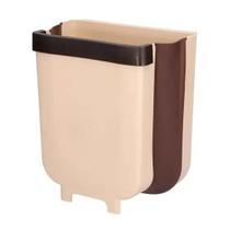 Lixeira Bege Cesto De Lixo De Parede Extensivel Retratil E Dobravel Para Cozinha Banheiro Pia Carro