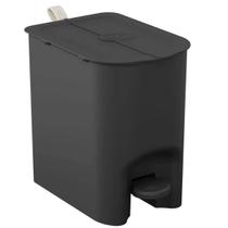 Lixeira Borboleta com Pedal 6L de Banheiro Coza Preta Alça Interna Sacola Lixo