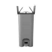 Lixeira borboleta com pedal e alça 20l cinza light gray coza