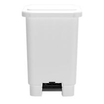 Lixeira Branca 100 Litros com Pedal Compacta Cesto Lixo Banheiro Escritório Cozinha Lar Plasticos