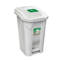 Lixeira Branca C/ Roda e Pedal Tampa Click 120L Arqplast