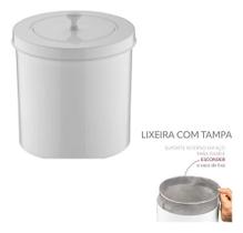 Lixeira Branca C/tampa Suporte Em Aço Lixo 5 Litros Future Lixeira Branca C/tampa Suporte Em Aço Lixo 5 Litros Future