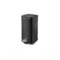 Lixeira Brinox Pedal Preta 20 Litros Em Aço Carbono Pintado, Linha Frame. Preto