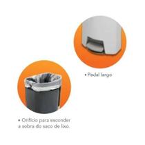 Lixeira C/ Pedal 12l Preta Pratk