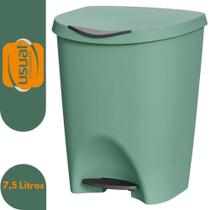 Lixeira C/ Pedal 7,5 Litros Verde Escritório Cozinha Quarto