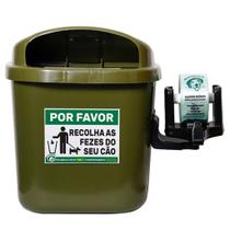 Lixeira Cata Caca 40 Litros Verde Com 1075 Saquinhos Pipicão
