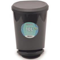 Lixeira Cesto 10L c/ Tampa e Pedal Plástico Escritório Banheiro Cozinha Preta Lixeira Cesto 10L c/ Tampa e Pedal Plástico Escritório Banheiro Cozinha Preta