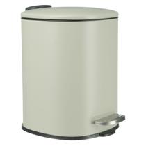 Lixeira Cesto 3 Litros Bege Pedal Metal Cozinha Banheiro Quarto