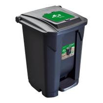 Lixeira Cesto 60 Litros Preta C/ Roda e Pedal Tampa 1 Click 25752PM Arqplast Lixeira Cesto 60 Litros Preta C/ Roda e Pedal Tampa 1 Click 25752PM Arqplast