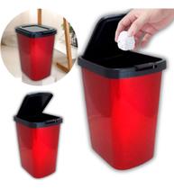 Lixeira Cesto 9 Litros com Tampa Click Label Cinza Inox Lixeira Cesto 9 Litros com Tampa Click Label Cinza Inox