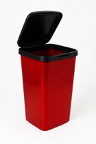 Lixeira Cesto 9 Litros com Tampa Click Label Vermelha Metalizada