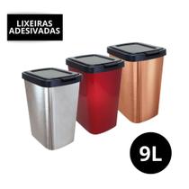 Lixeira Cesto Automatica Tipo Inox Com Tampa Click 9 Litros Plastico