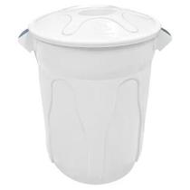 Lixeira Cesto Balde Com Tampa 100 Litros Branco JSN Lixeira Cesto Balde Com Tampa 100 Litros Branco JSN