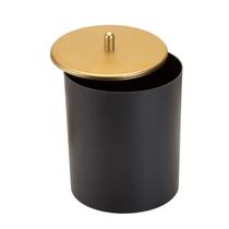 Lixeira Cesto de Lixo 5 Litros Com Tampa Banheiro Cozinha Escritório Preto e Dourado Arthi