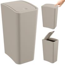 Lixeira Cesto de Lixo 8L Com Tampa Click Retangular Banheiro Cozinha Astra