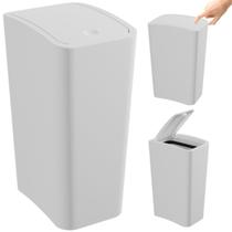 Lixeira Cesto de Lixo 8L Com Tampa Click Retangular Banheiro Cozinha Astra