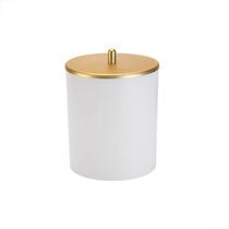 Lixeira Cesto de Lixo Cozinha Pia 5L Banheiro Branco Dourado Com Tampa