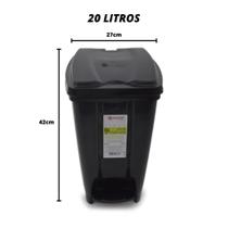 Lixeira Cesto de Lixo Grande Com Pedal 20L PRETO E BRANCO