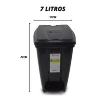 Lixeira Cesto De Lixo Grande Com Pedal Preta 40L, 20L, 15L e 7L