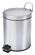 Lixeira Cesto De Lixo Inox Pedal Banheiro E Cozinha 5 Litros