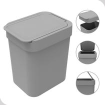 Lixeira Cesto de Lixo Pequeno Pia Cozinha Cinza 2,5l Soprano