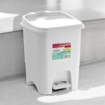 Lixeira Cesto De Lixo Plástico 15 Litros Branco Reforçado Com Pedal - gw decor
