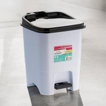 Lixeira Cesto De Lixo Plástico Branca e Preta 15 Litros Resistente Com Pedal Banheiro Cozinha - gw decor
