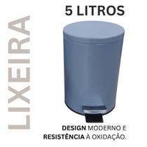 Lixeira Cesto de Lixo Redonda em Aço Inox com Pedal 5 Litros com Balde Removível para Cozinha Banheiro