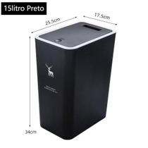 Lixeira Cesto De Lixo tampa click 15 litros para pia e Banheiro cozinha Escritório Astra