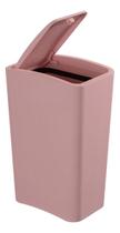Lixeira Cesto De Lixo Tampa Click Banheiro Rosa Rose 8 Litros