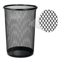 Lixeira cesto de metal aramado lixo 12 litros redondo telado para escritorio quarto sala loja