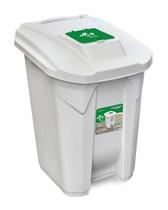 Lixeira Cesto Grande 120 Litros Com Tampa Click Branca