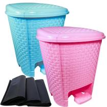 Lixeira Cesto Infantil Pedal Baby Rattan 6L com Saco de Lixo Lixeira Cesto Infantil Pedal Baby Rattan 6L com Saco de Lixo