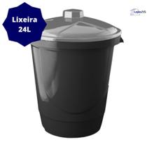 Lixeira Cesto Multiuso 24L Black Redonda