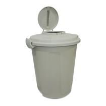 Lixeira Cesto Multiuso Tampa Trava Prática Higiênica 60l Branca