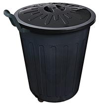 Lixeira Cesto Organizadora 100 Litros C/ Rodas e Tampa Preto CF100R.PTPM Arqplast