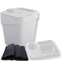 Lixeira Cesto pia Cozinha 2,5 litros com organizador Com Sacos de Lixo - UZ Utilidades