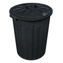Lixeira Cesto Plástico Com Tampa 65 Litros Preto Arqplast