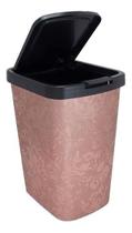 Lixeira Cesto Rose Gold 9 Litros Com Tampa Click Label Lixeira Cesto Rose Gold 9 Litros Com Tampa Click Label