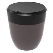 Lixeira Chumbo e Preta para Cozinha Pia 2,5L Crippa Pequena Redonda com Aro Interno Lixeira Chumbo e Preta para Cozinha Pia 2,5L Crippa Pequena Redonda com Aro Interno