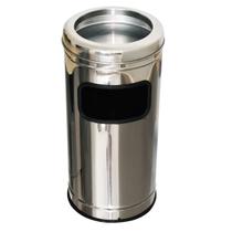 Lixeira Cinzeiro Inox C/ Aro Inox 24CMX25L