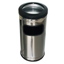 Lixeira Cinzeiro Inox C/ Aro Plástico 24CMX25L