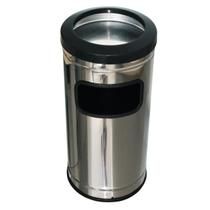 Lixeira Cinzeiro Inox C/ Aro Plástico 24CMX25L