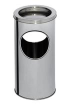 Lixeira Cinzeiro Premium em Aro Aço Inox 25l 24x50 Cor Prateado