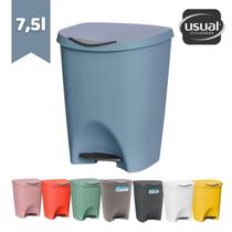Lixeira Colorida Pedal 7,5 Litros Plastico Usual Utilidades