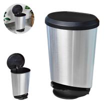 Lixeira Com Pedal 10 Litros Inox E Plástico Reciclado Resistente Para Cozinha