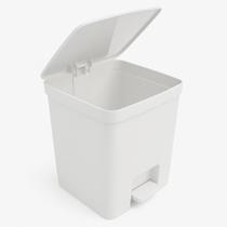 Lixeira Com Pedal 14 Litros de Plastico Flat Lisa Com Aro Porta Saco Livre de BPA Cozinha Banheiro
